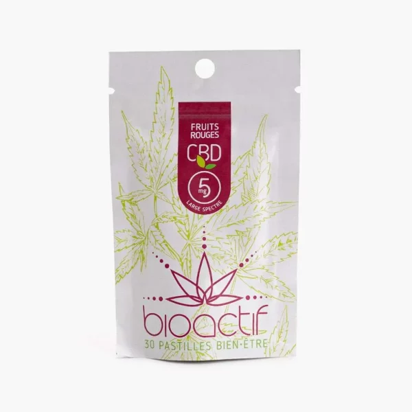 Bioactif Pastilles biologiques de CBD (30 x 5mg) - Fruits rouges