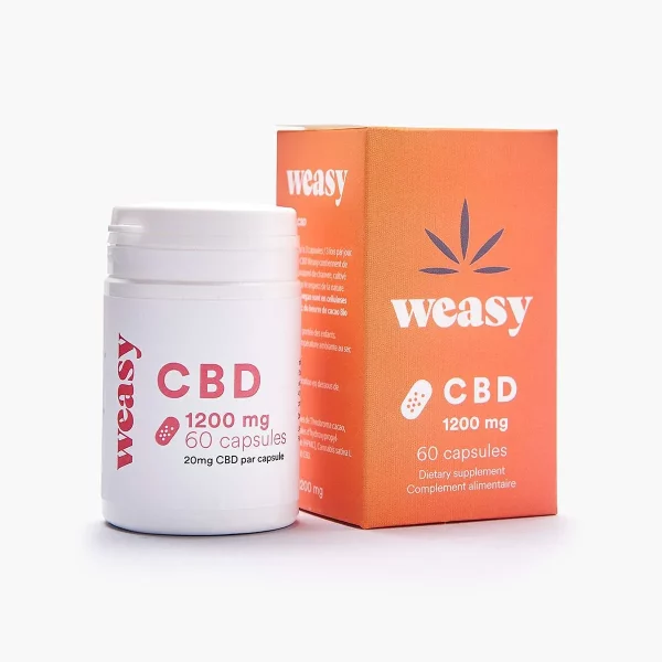 Weasy Capsules de CBD 20mg - 60 capsules (1200mg de CBD)