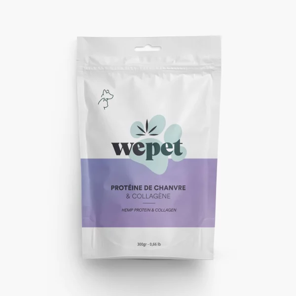 Wepet Protéine de chanvre & collagène pour animaux